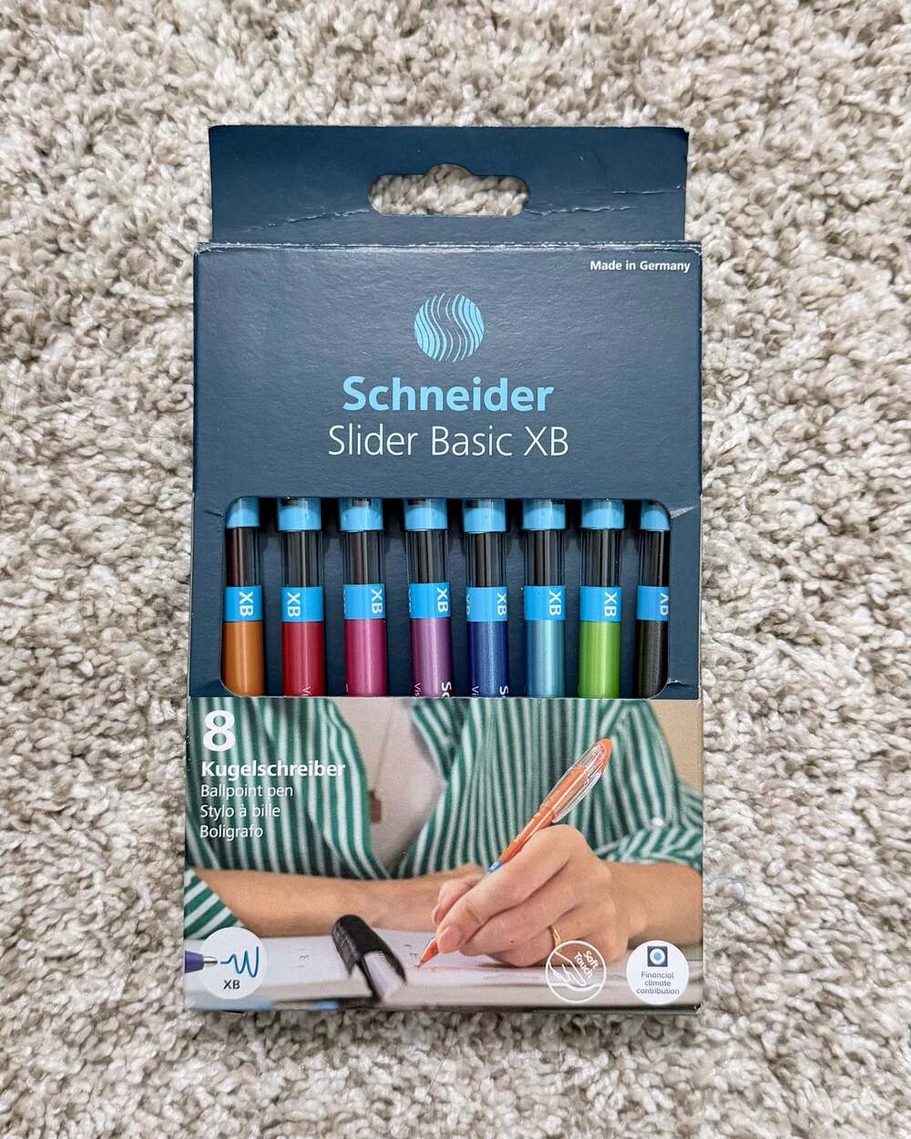 Schneider Slider Basic XB Ballpoint Pen Assorted Colors Pack of 8